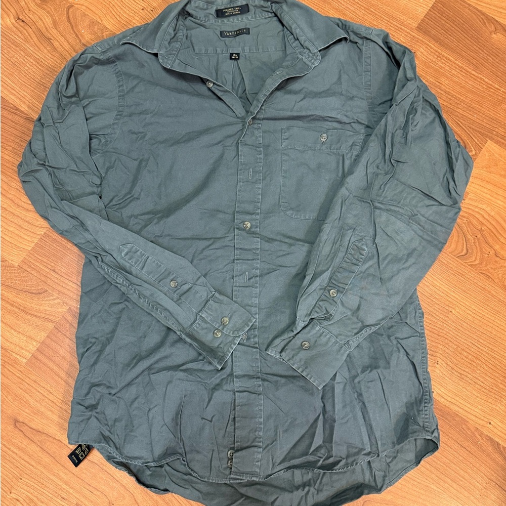 Van Heusen Gray Peached Twill Shirt